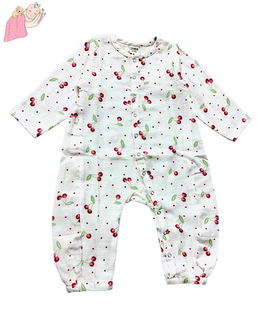 Organic Cotton Muslin Snap Up Rompers - Combo of 2