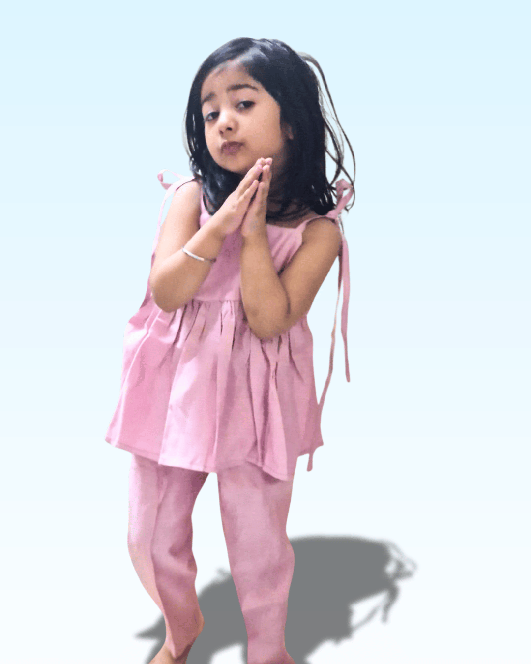 Blush Pink Linen Co-ord Set (Without Shrug)