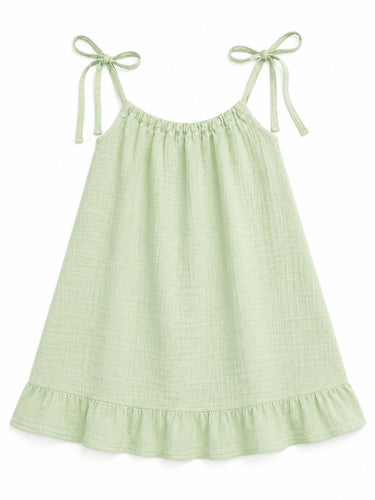 Organic Muslin Camisole Dress - Sage Green