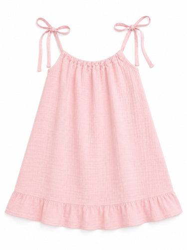 Organic Muslin Camisole Dress - Baby Pink