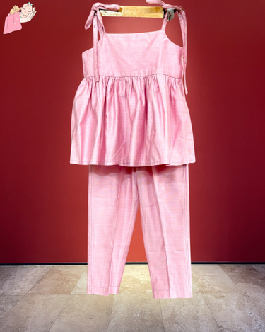 Blush Pink Linen Bamboo Blend Co-ord Set