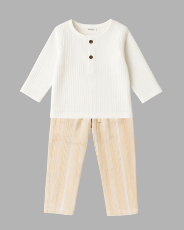 Unisex Muslin Short Kurta/Tee with Regular Fit Pajama - Set of 6 Pieces