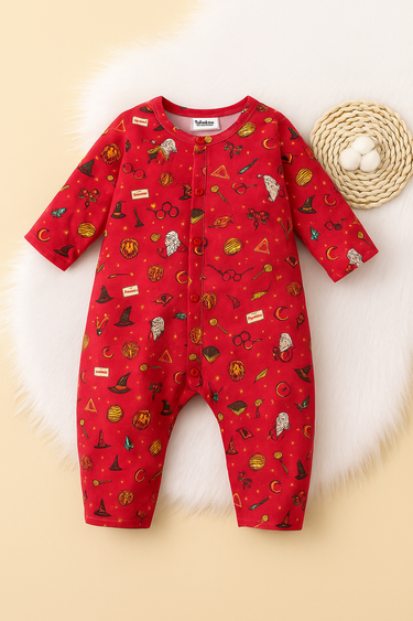 Cotton Flannel Snap Up Rompers - Combo of 2 (Harry Potter)