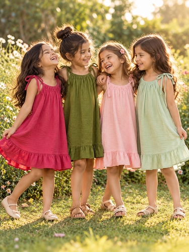 Organic Muslin Camisole Dress - Assorted Colours (Random Pick)