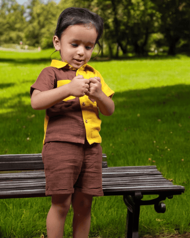 Muslin Co-ord Set for Boys – Double Layer